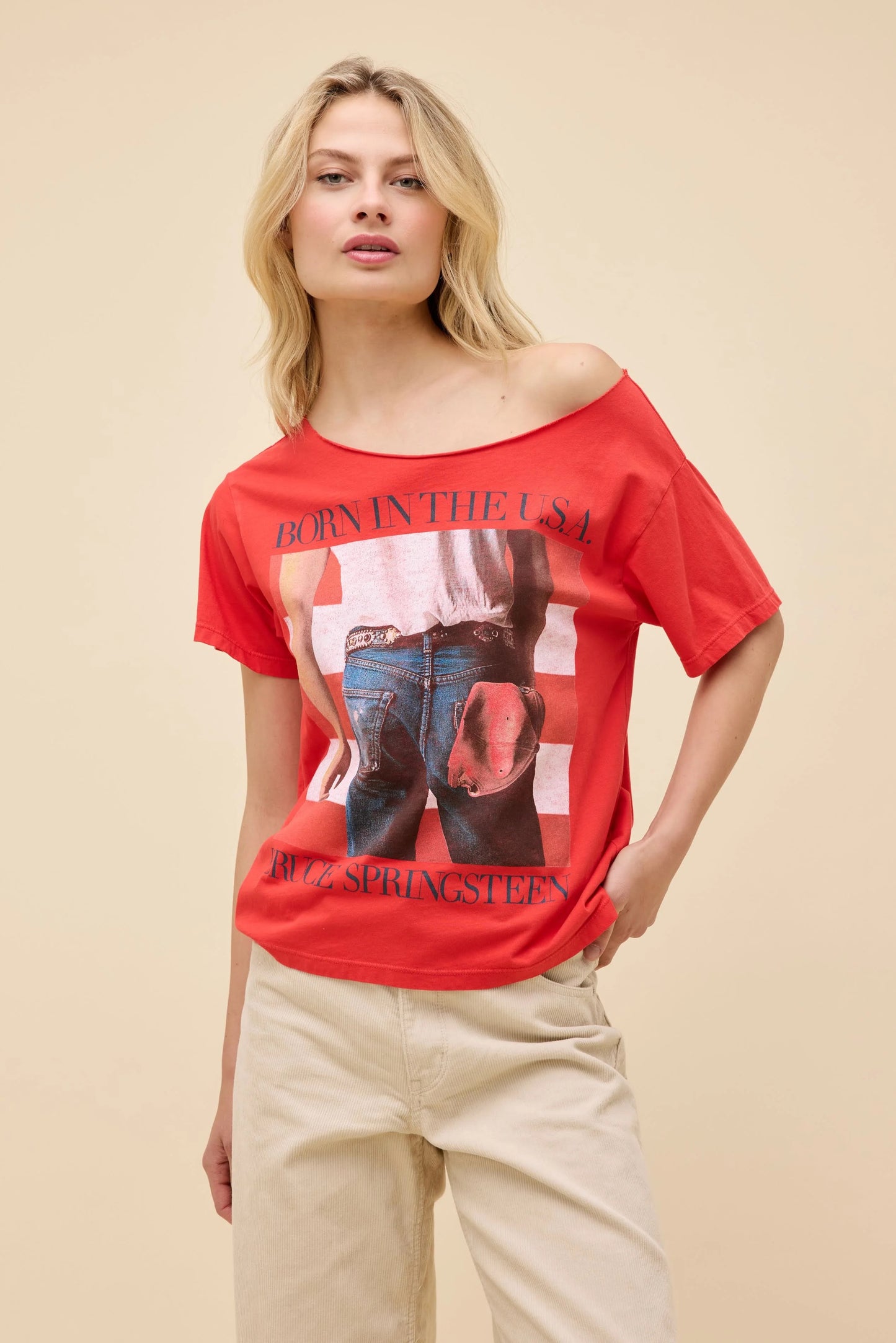 Daydreamer Bruce Springsteen Born In The USA Off The Shoulder Tee
