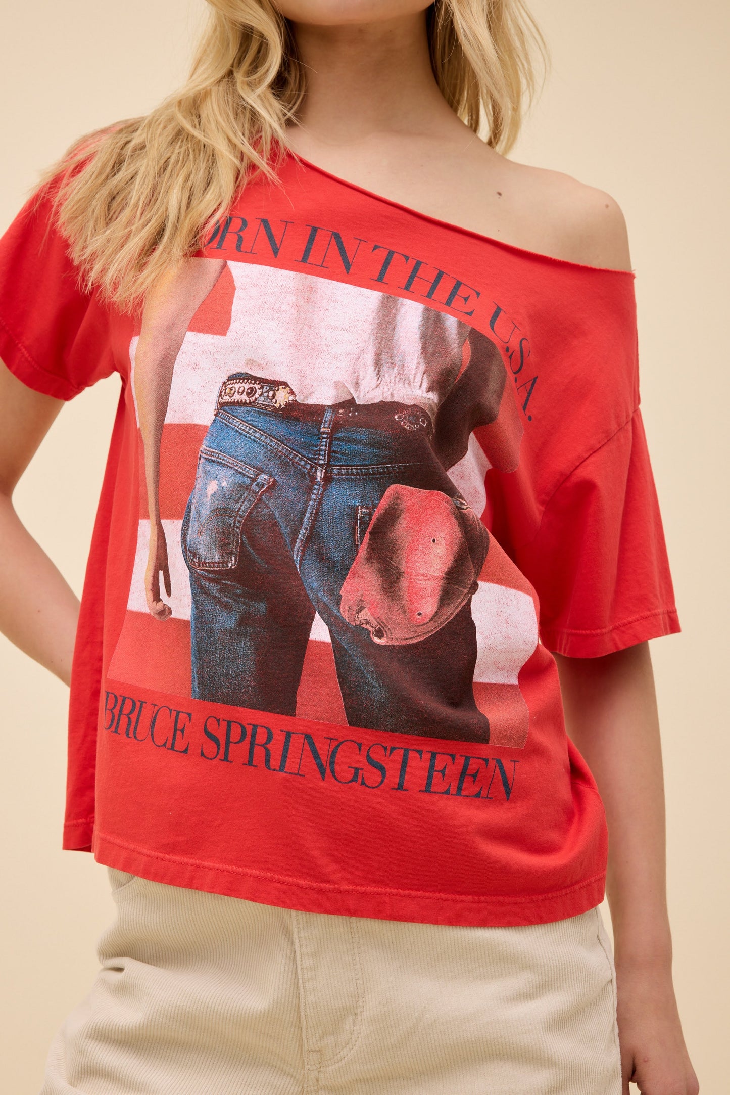 Daydreamer Bruce Springsteen Born In The USA Off The Shoulder Tee