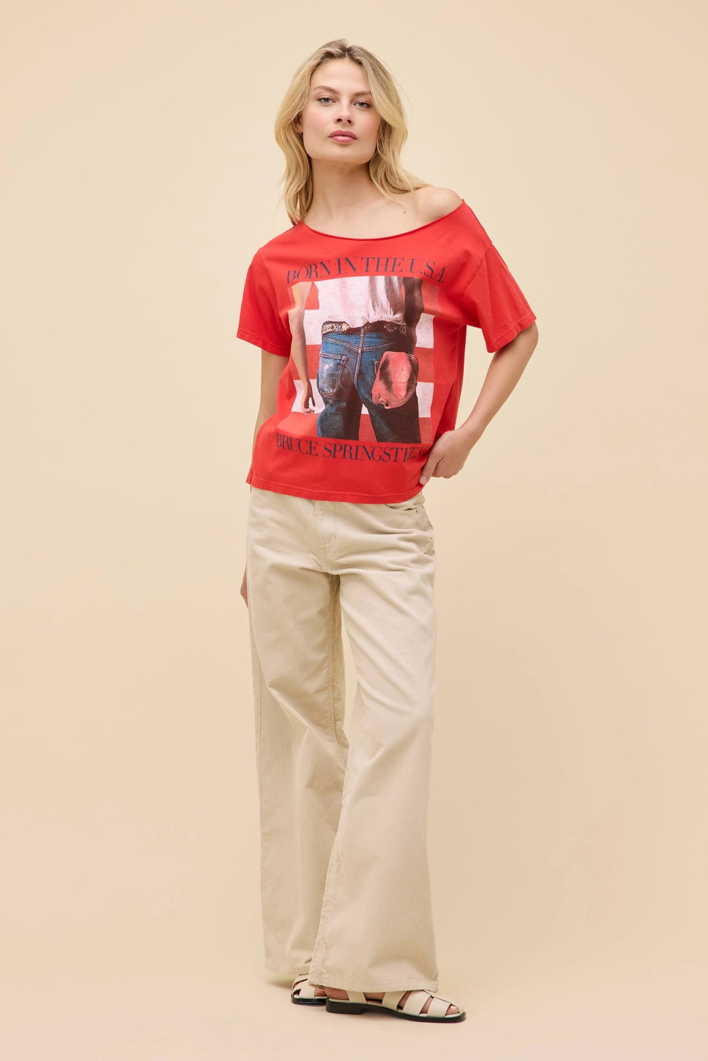 Daydreamer Bruce Springsteen Born In The USA Off The Shoulder Tee
