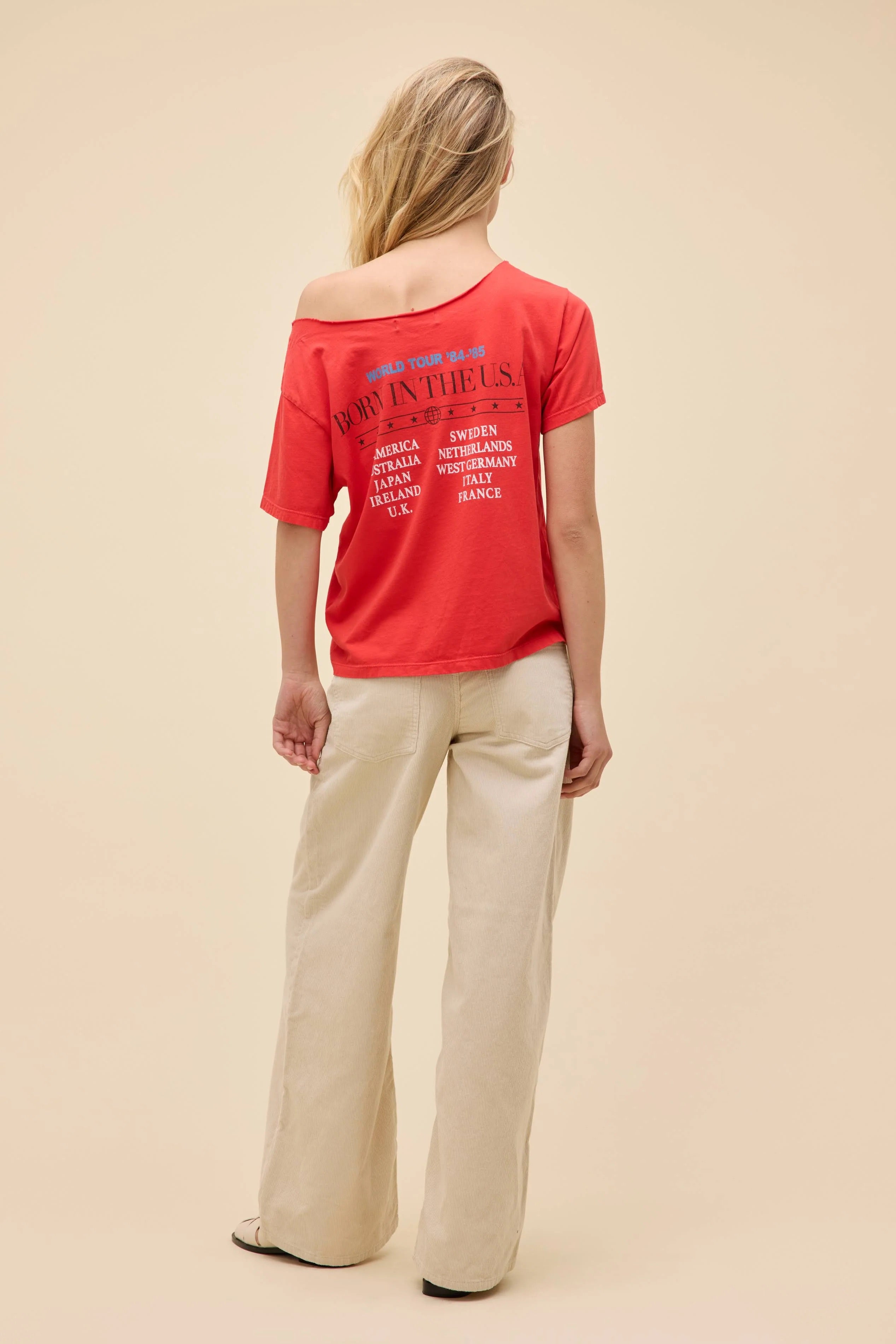 Daydreamer Bruce Springsteen Born In The USA Off The Shoulder Tee