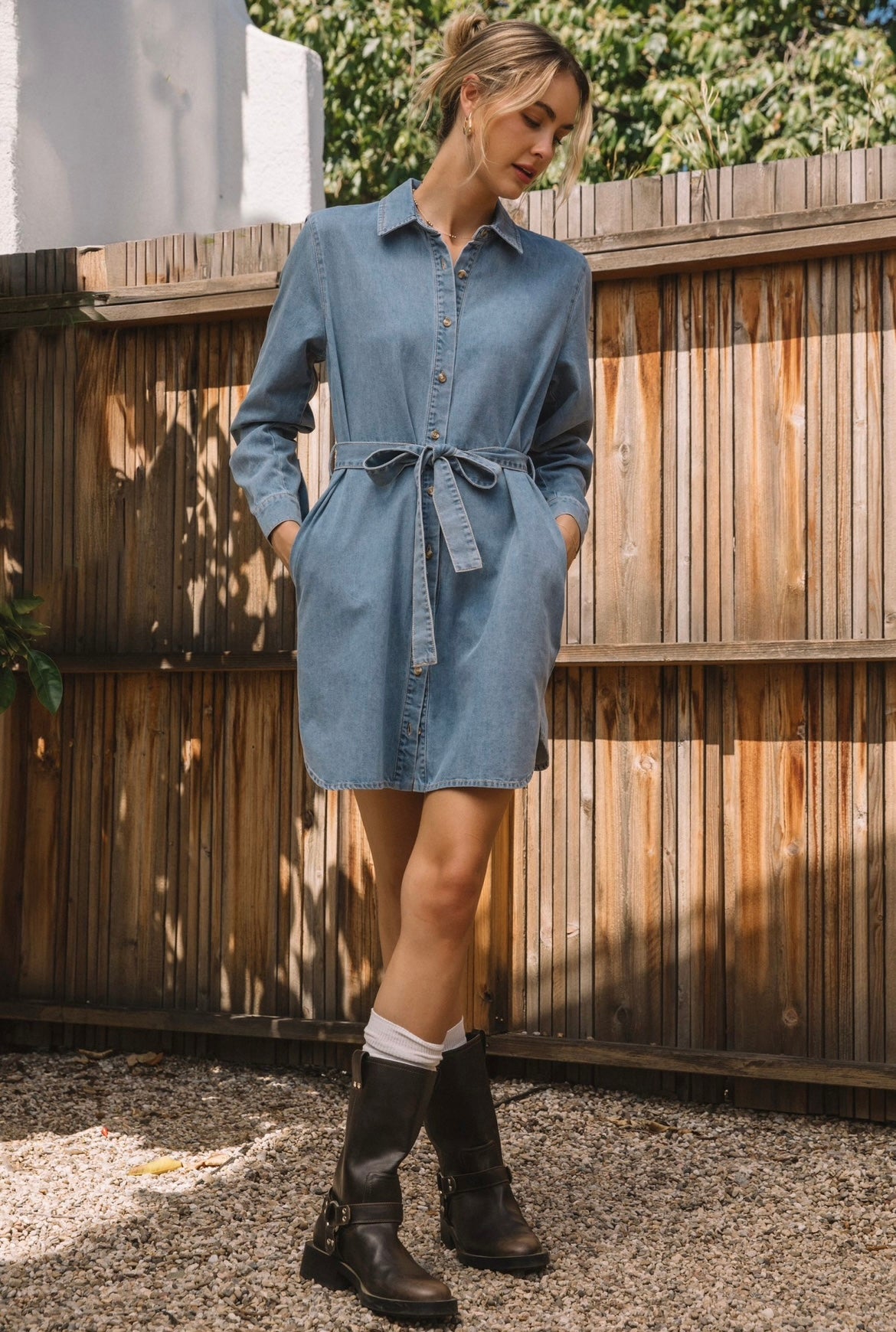 Montana Belted Denim Shirt Dress