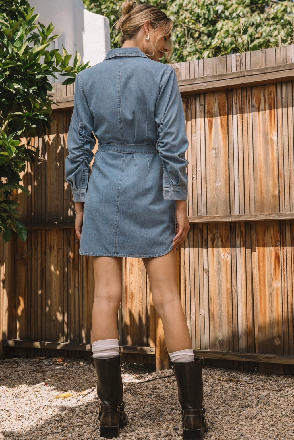 Montana Belted Denim Shirt Dress