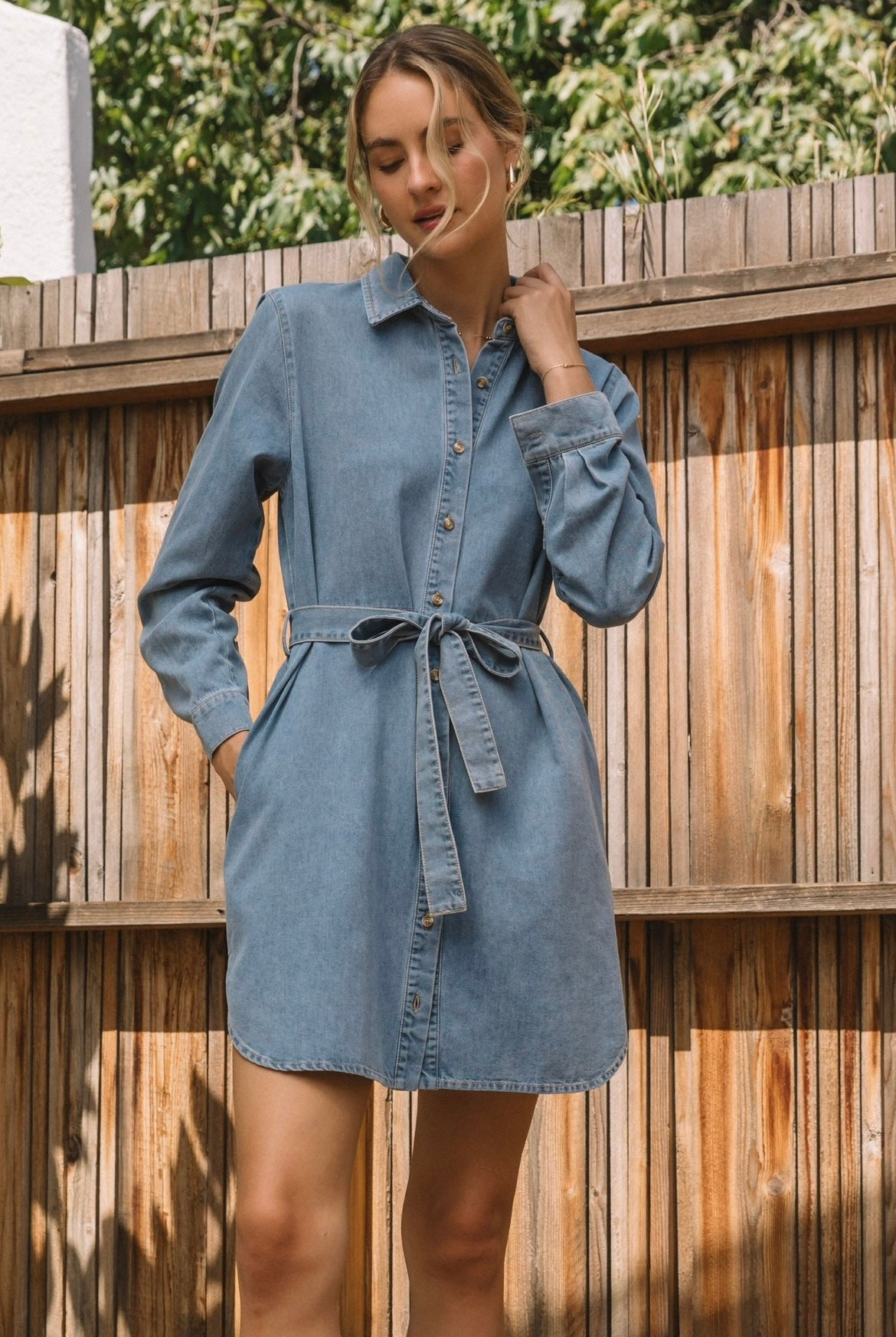 Montana Belted Denim Shirt Dress